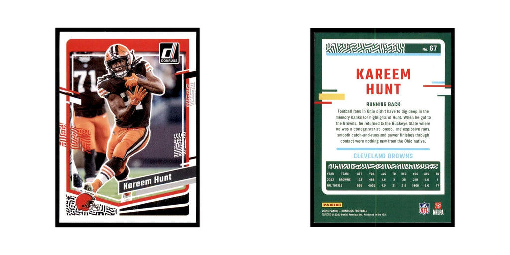 Kareem Hunt 2023 Donruss #67 Cleveland Browns Football Card NM