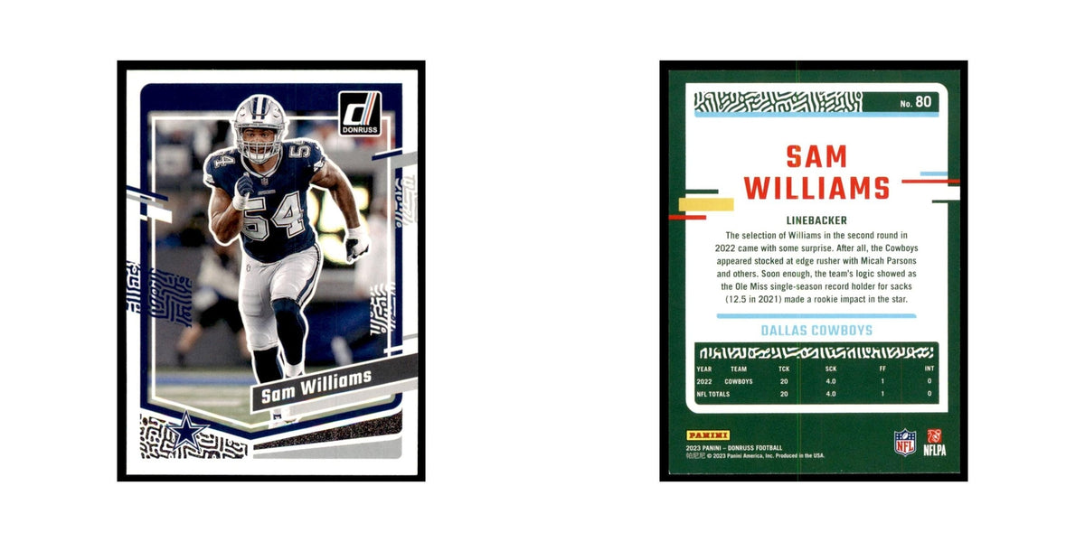 Sam Williams 2023 Donruss #80 Dallas Cowboys Football Card NM