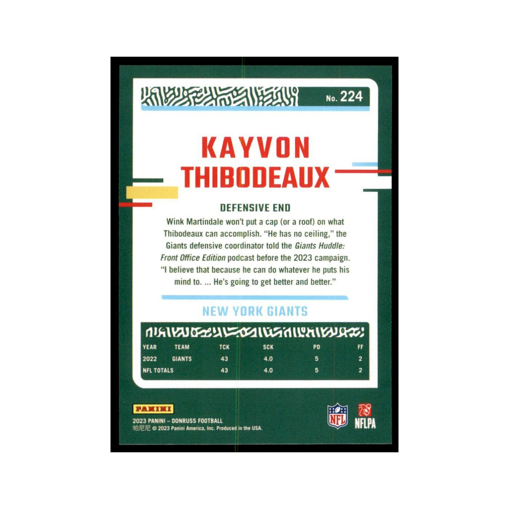 Kayvon Thibodeaux 2023 Donruss #224 New York Giants Football Card NM