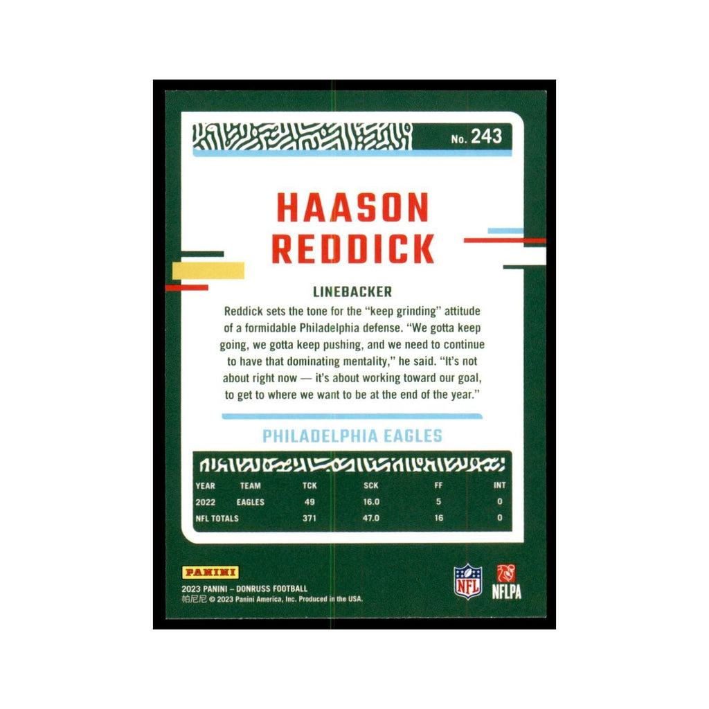 Haason Reddick 2023 Donruss #243 Philadelphia Eagles Football Card NM