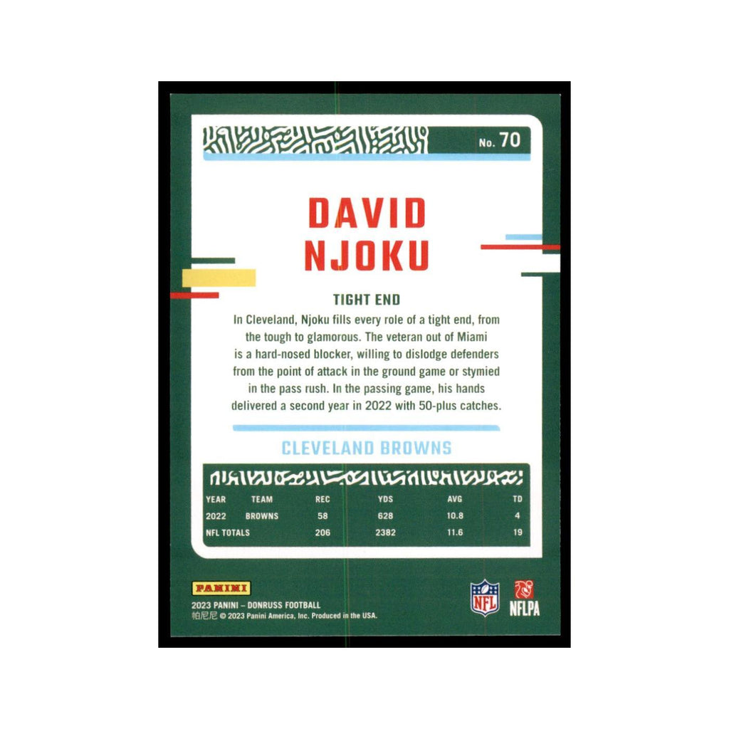 David Njoku 2023 Donruss #70 Cleveland Browns Football Card NM