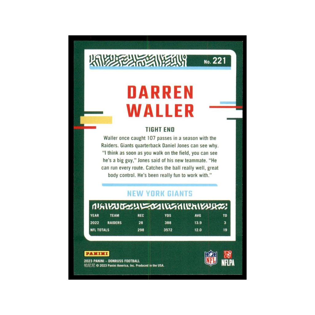 Darren Waller 2023 Donruss #221 New York Giants Football Card NM
