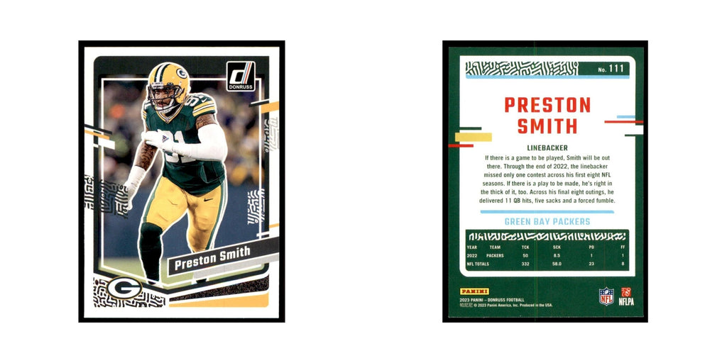 Preston Smith 2023 Donruss #111 Green Bay Packers Football Card NM