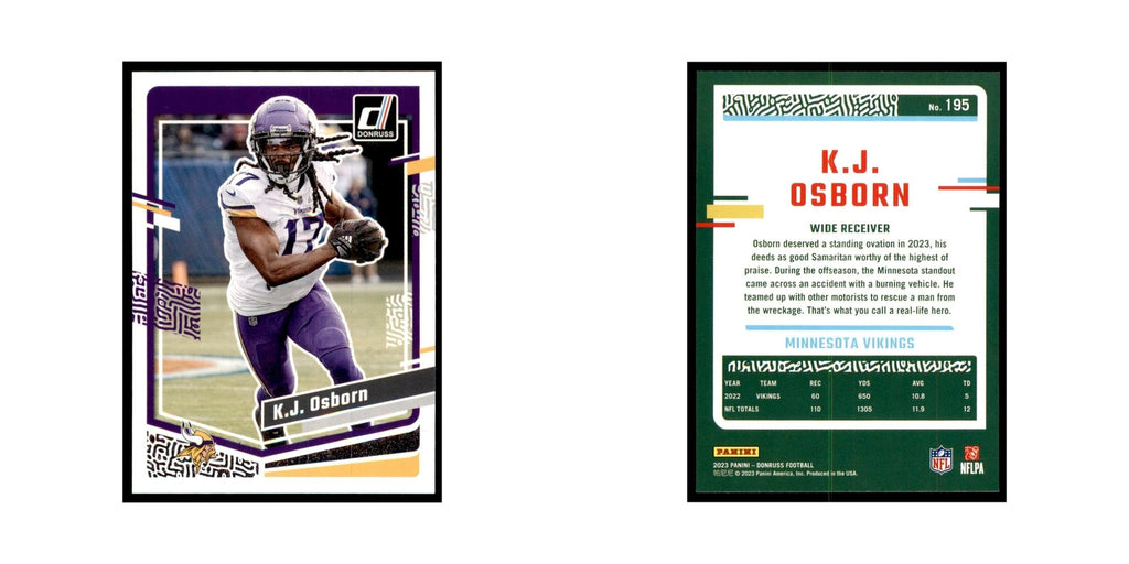 K.J. Osborn 2023 Donruss #195 Minnesota Vikings Football Card NM