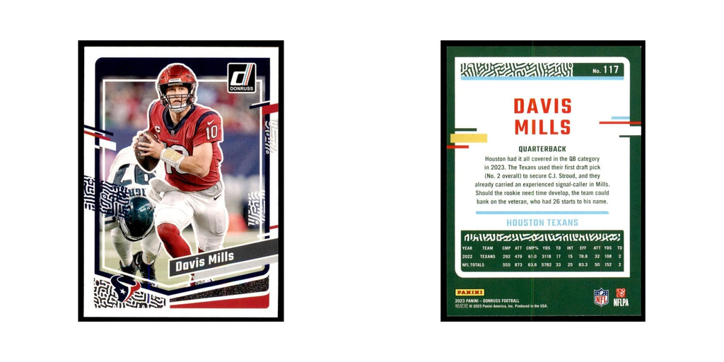 Davis Mills 2023 Donruss #117 Houston Texans Football Card NM
