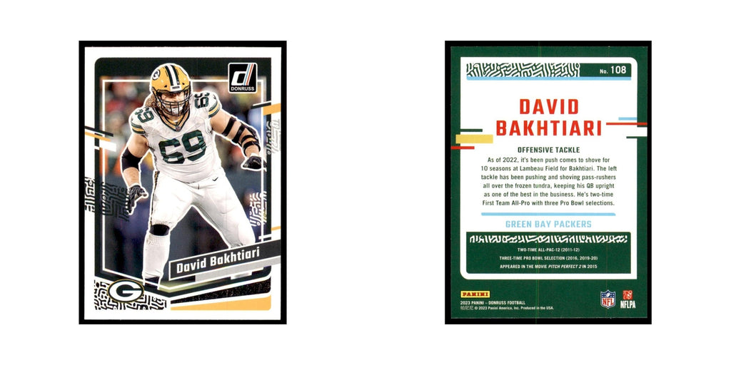David Bakhtiari 2023 Donruss #108 Green Bay Packers Football Card NM