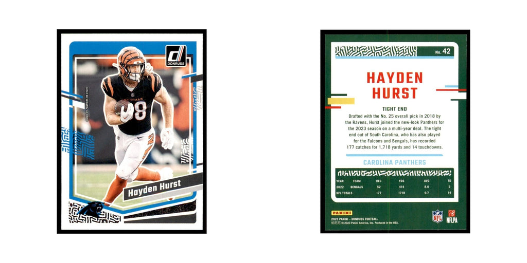 Hayden Hurst 2023 Donruss #42 Carolina Panthers Football Card NM