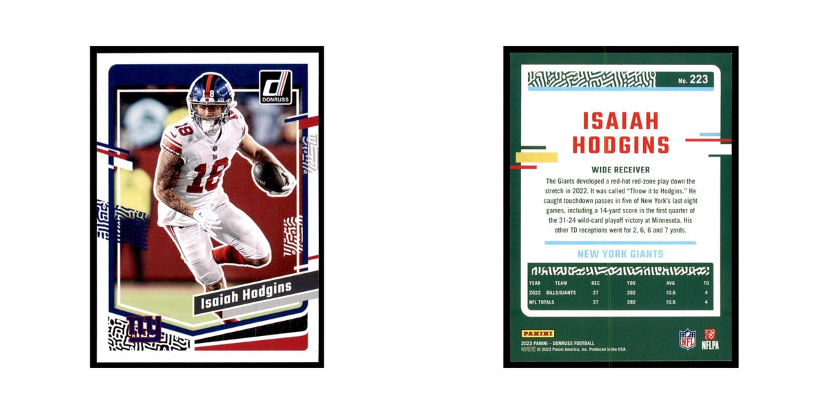 Isaiah Hodgins 2023 Donruss #223 New York Giants Football Card NM