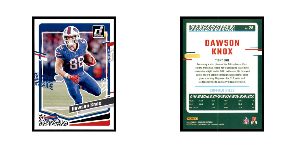 Dawson Knox 2023 Donruss #28 Buffalo Bills Football Card NM