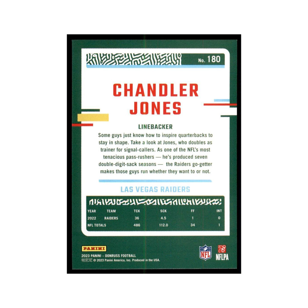 Chandler Jones 2023 Donruss #180 Las Vegas Raiders Football Card NM