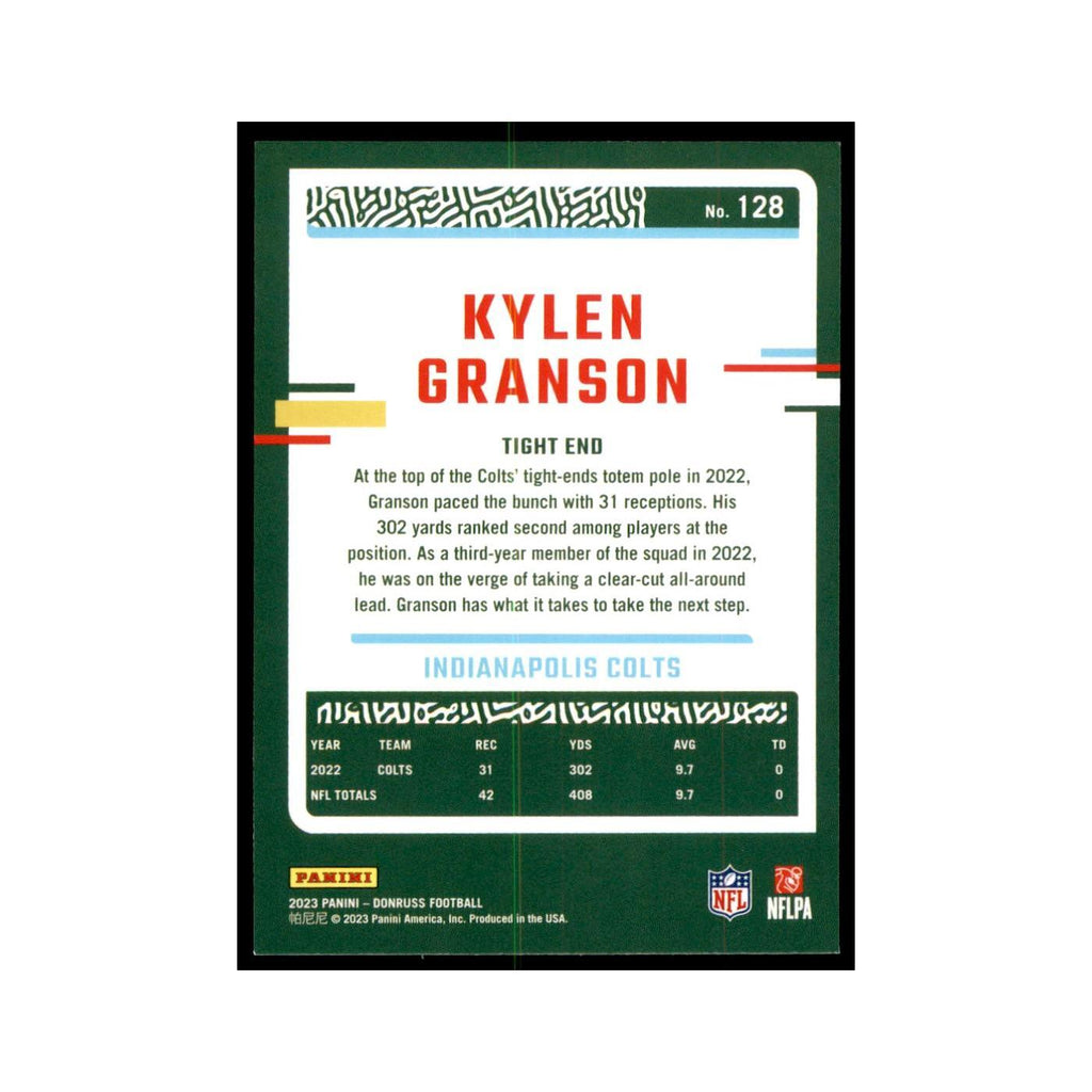 Kylen Granson 2023 Donruss #128 Indianapolis Colts Football Card NM