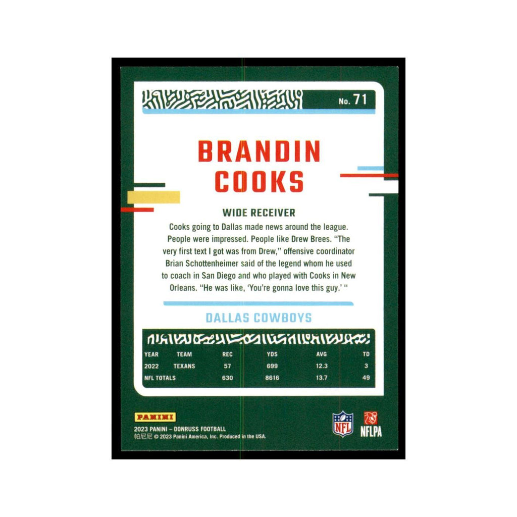 Brandin Cooks 2023 Donruss #71 Dallas Cowboys Football Card NM