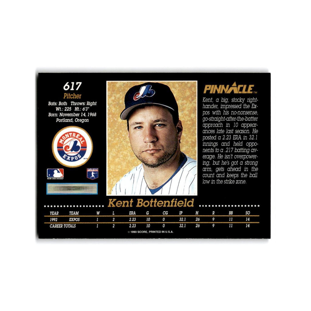 Kent Bottenfield Rookie 1993 Pinnacle #617 Montreal Expos Baseball Card NM