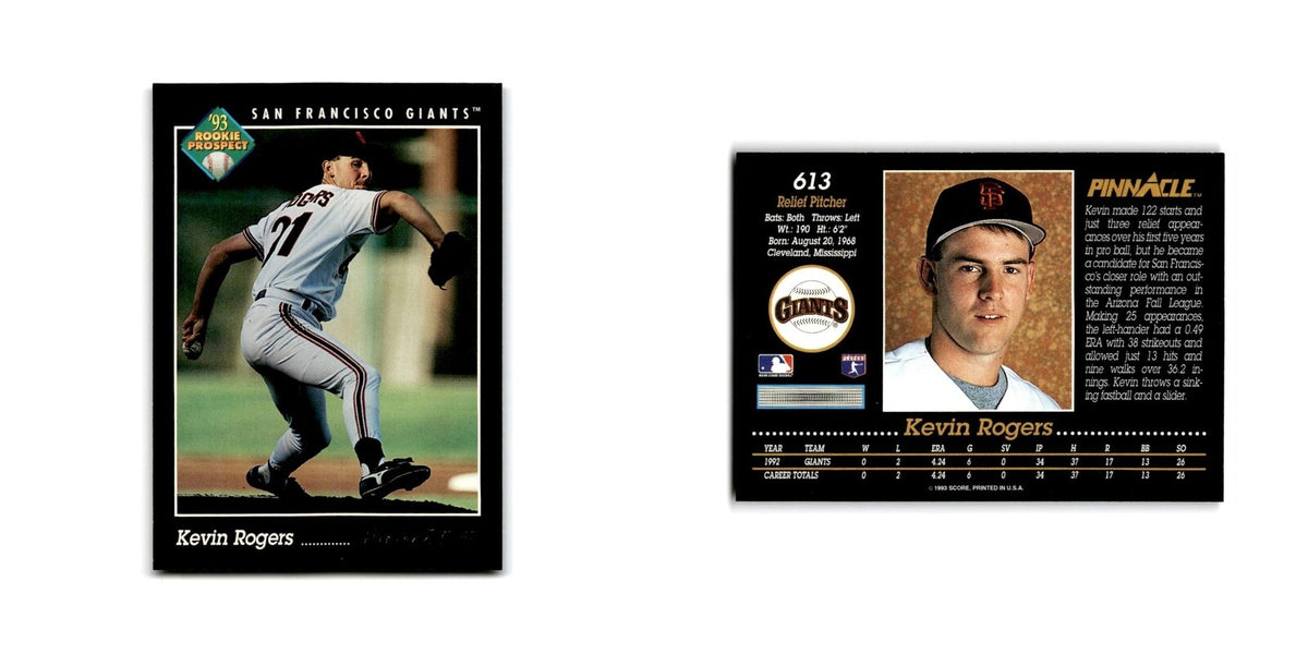 Kevin Rogers Rookie 1993 Pinnacle #613 San Francisco Giants Baseball Card NM