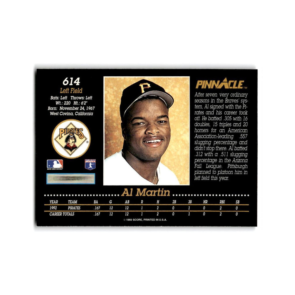 Al Martin Rookie 1993 Pinnacle #614 Pittsburgh Pirates Baseball Card NM