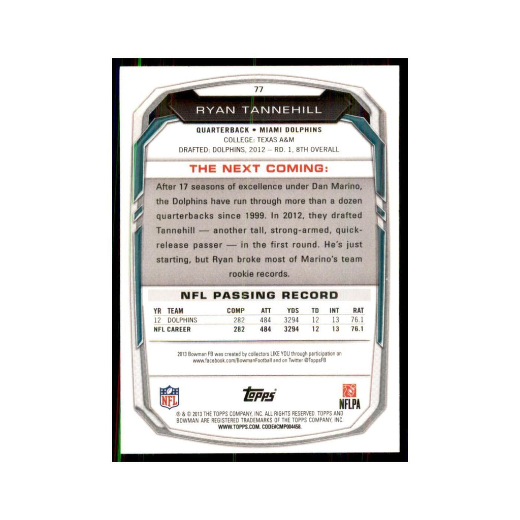 2013 Bowman Ryan Tannehill Football Cards #77
