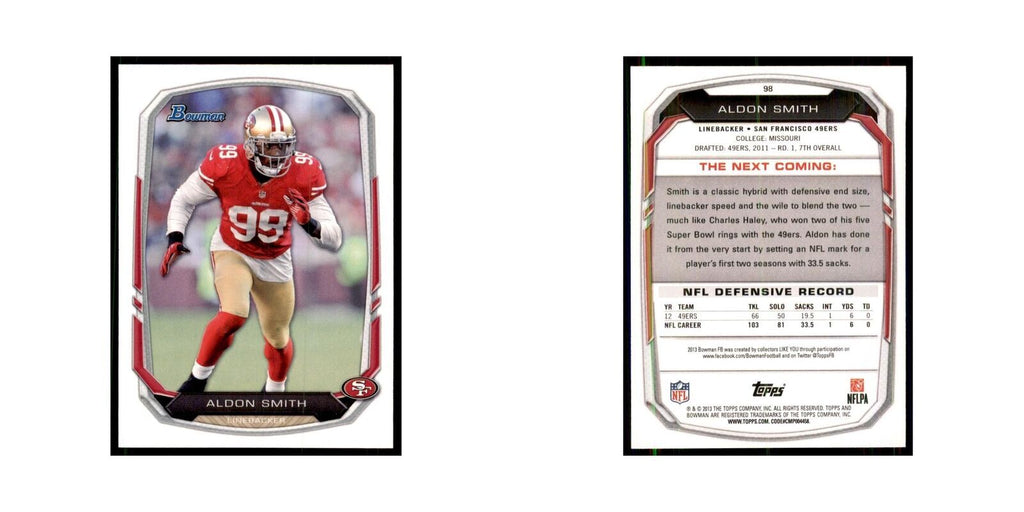 2013 Bowman Aldon Smith Football Cards #98