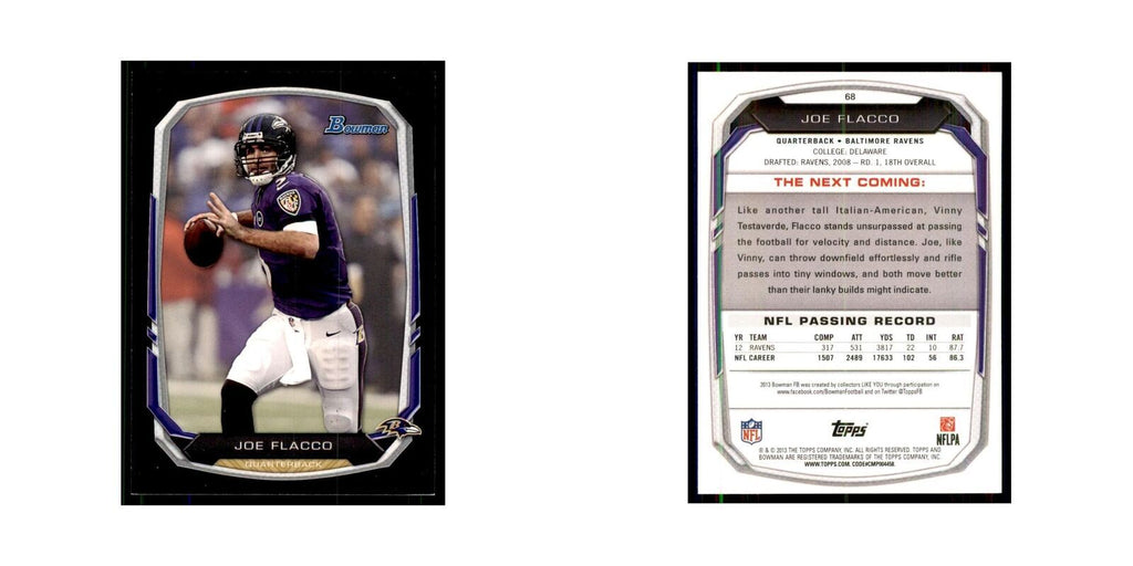 2013 Bowman Joe Flacco Football Cards #68