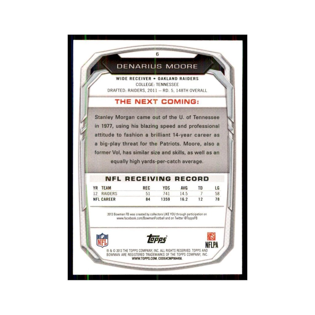 2013 Bowman Denarius Moore Football Cards #6