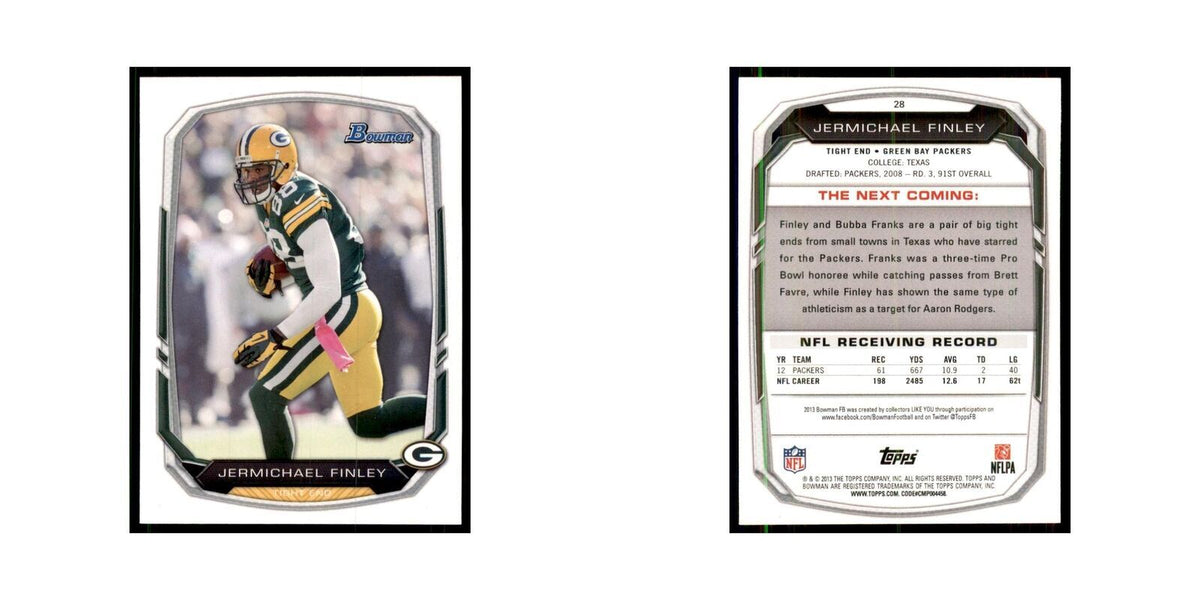 2013 Bowman Jermichael Finley Football Cards #28