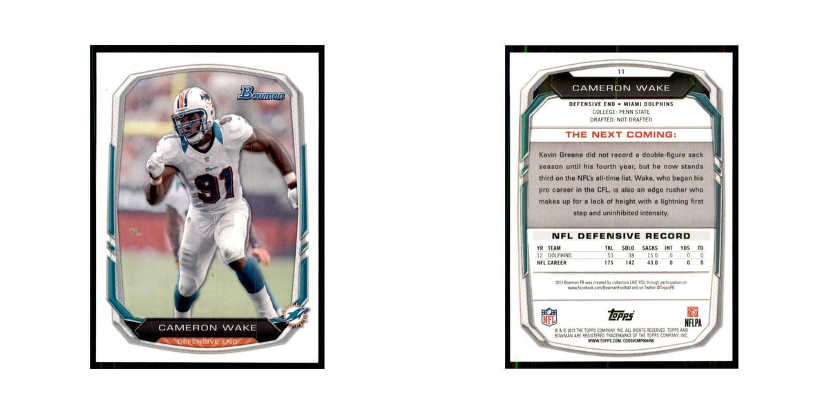 2013 Bowman Cameron Wake Football Cards #11