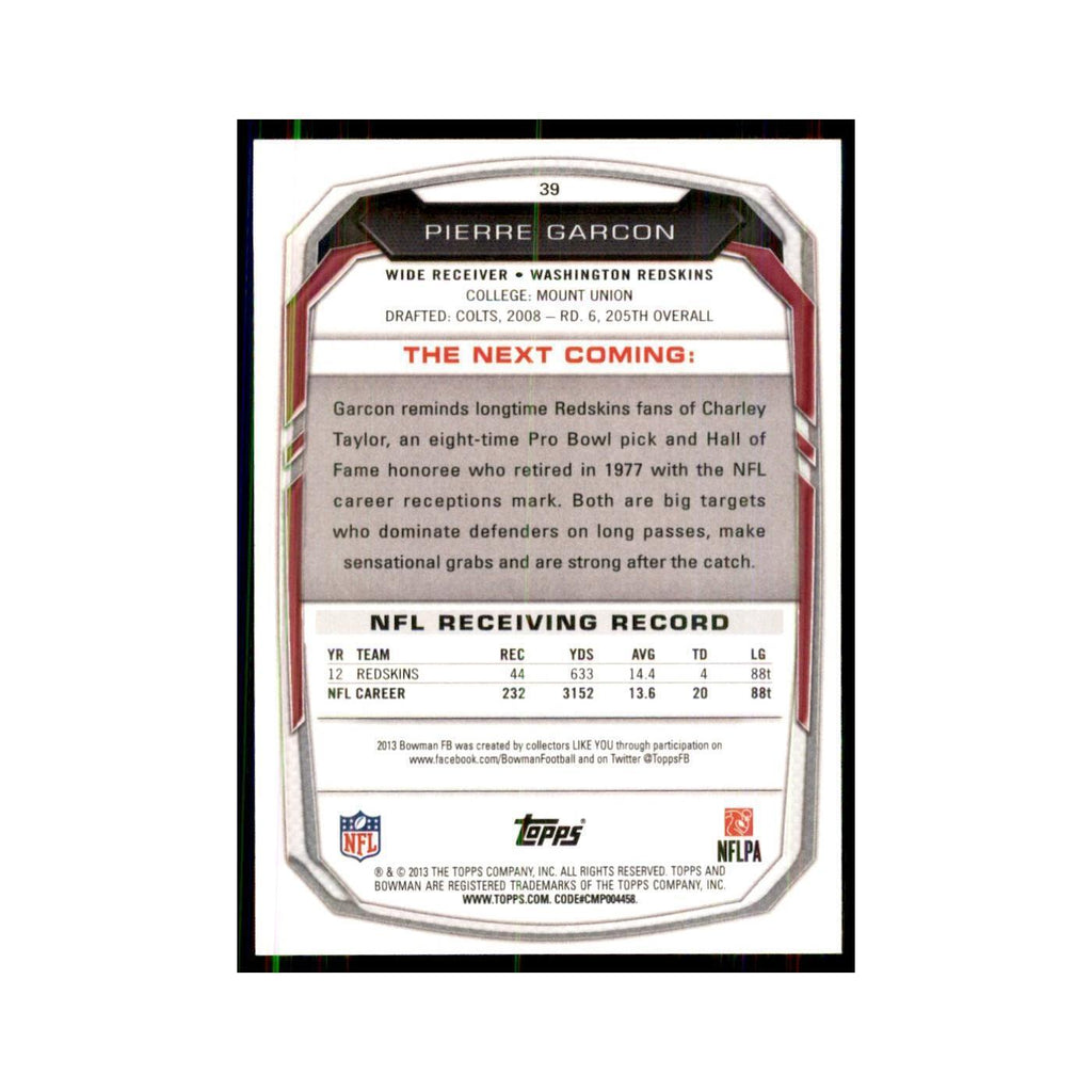 2013 Bowman Pierre Garcon Football Cards #39