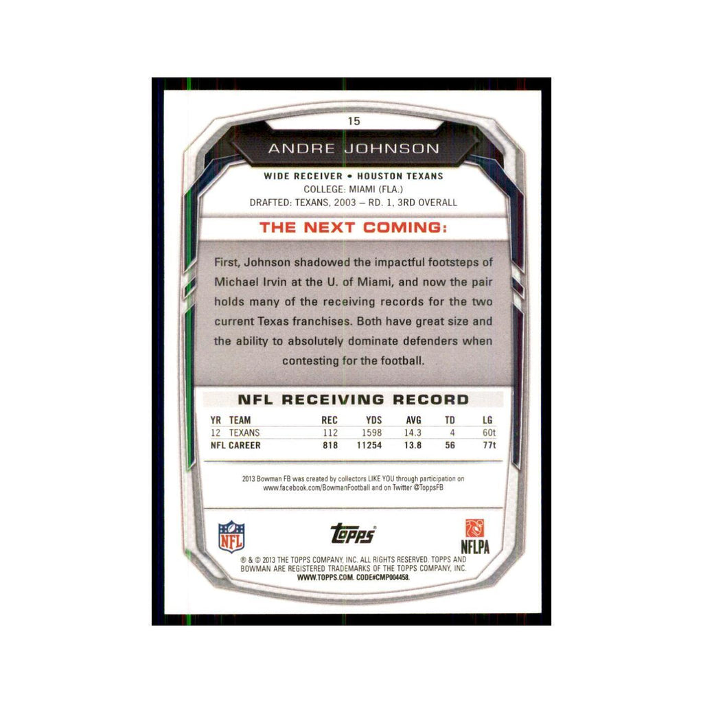 2013 Bowman Andre Johnson Football Cards #15