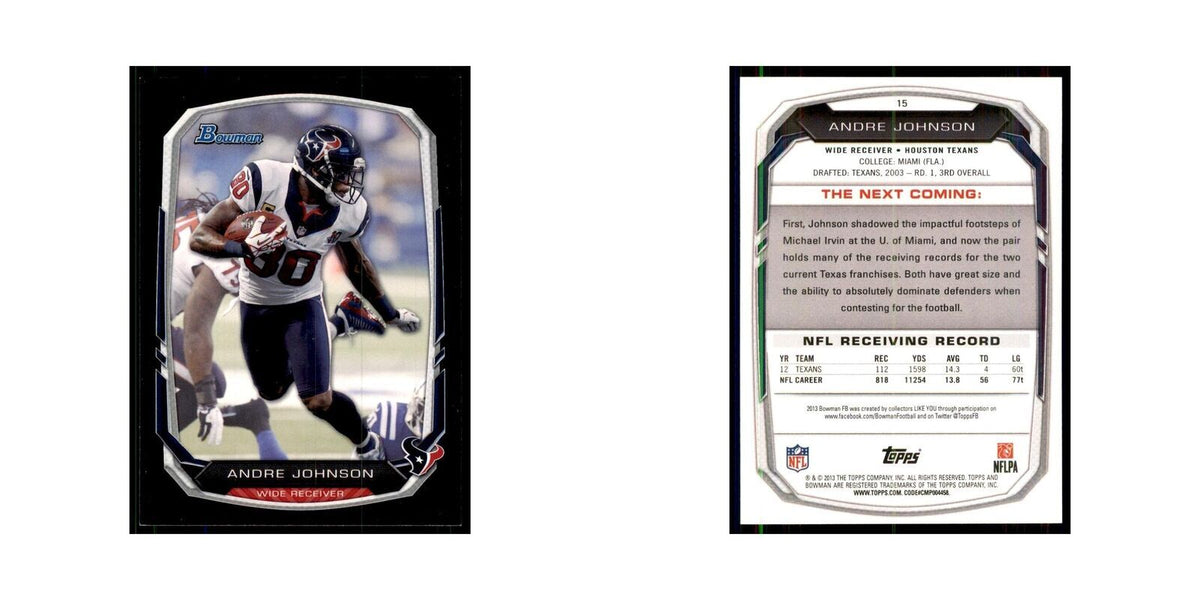 2013 Bowman Andre Johnson Football Cards #15