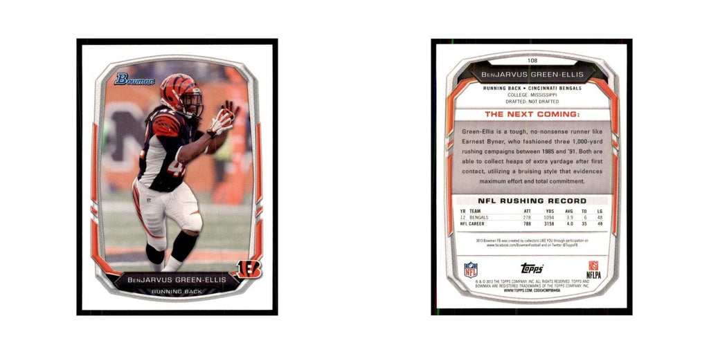 2013 Bowman BenJarvus Green-Ellis Football Cards #108