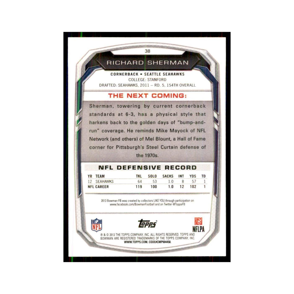 2013 Bowman Richard Sherman Football Cards #38