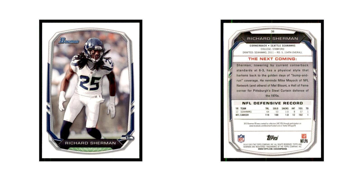 2013 Bowman Richard Sherman Football Cards #38