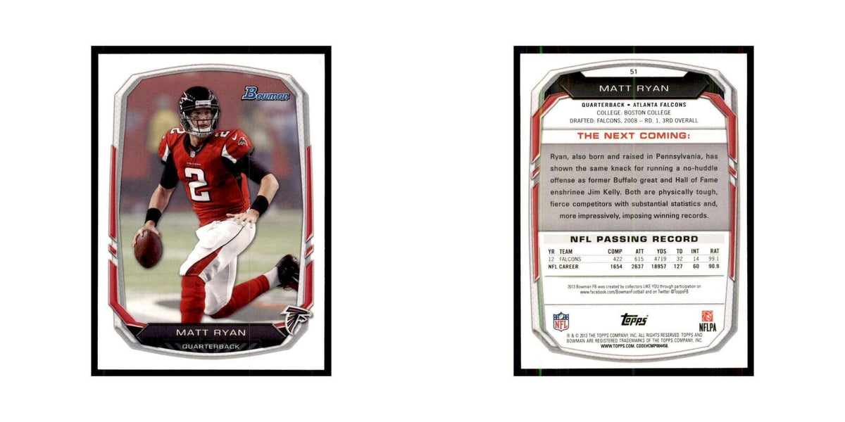 2013 Bowman Matt Ryan Football Cards #51