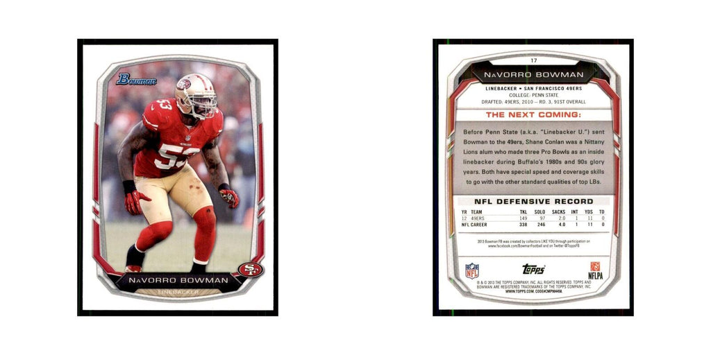 2013 Bowman NaVorro Bowman Football Cards #17