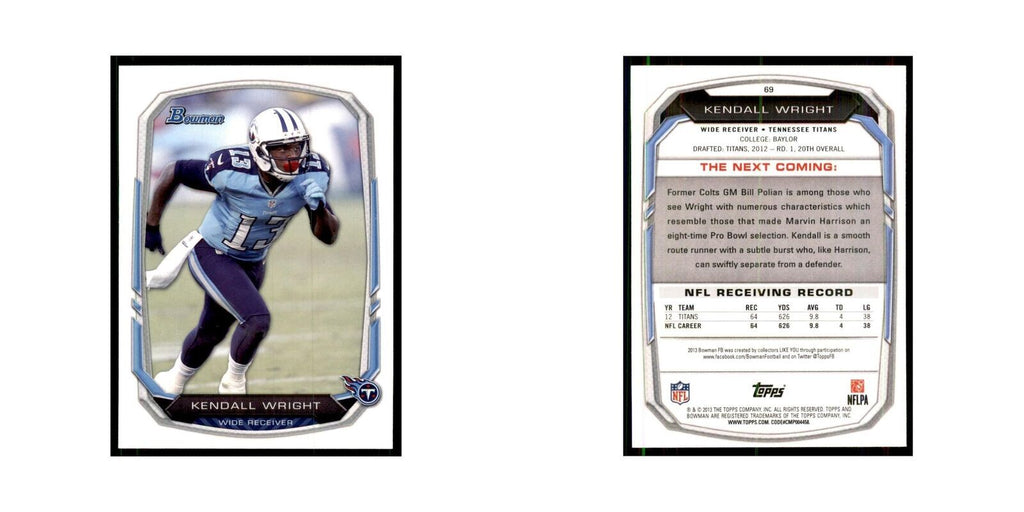 2013 Bowman Kendall Wright Football Cards #69