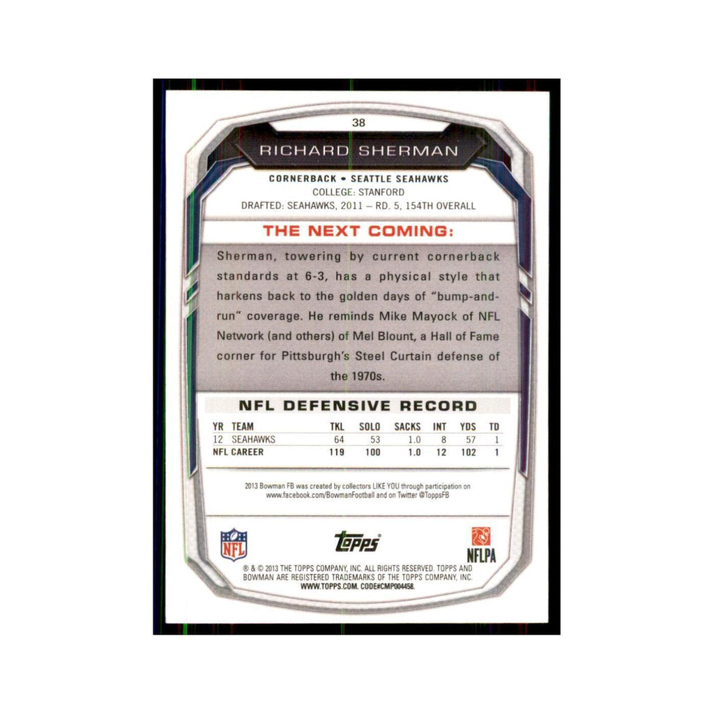 2013 Bowman Richard Sherman Football Cards #38