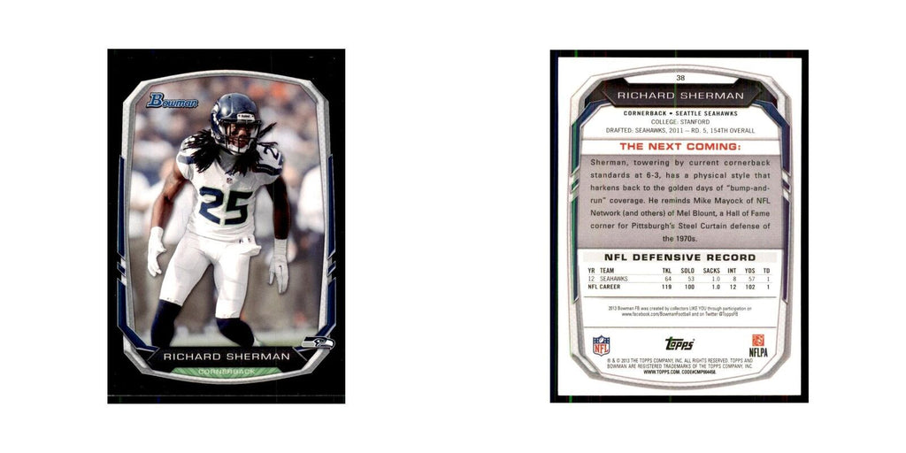 2013 Bowman Richard Sherman Football Cards #38