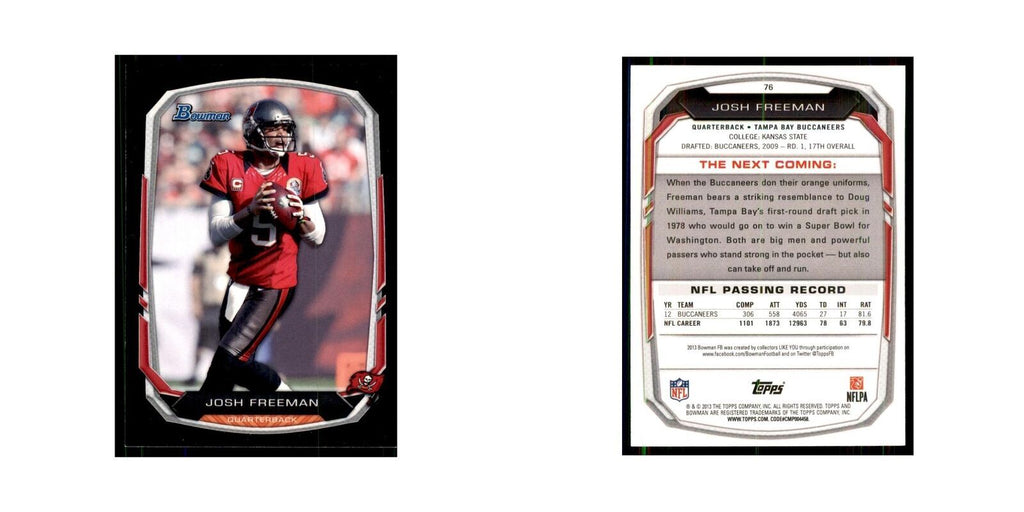 2013 Bowman Josh Freeman Football Cards #76