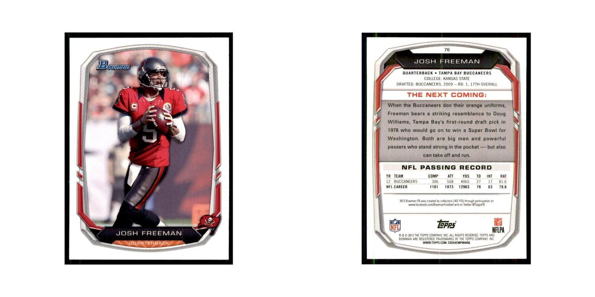2013 Bowman Josh Freeman Football Cards #76