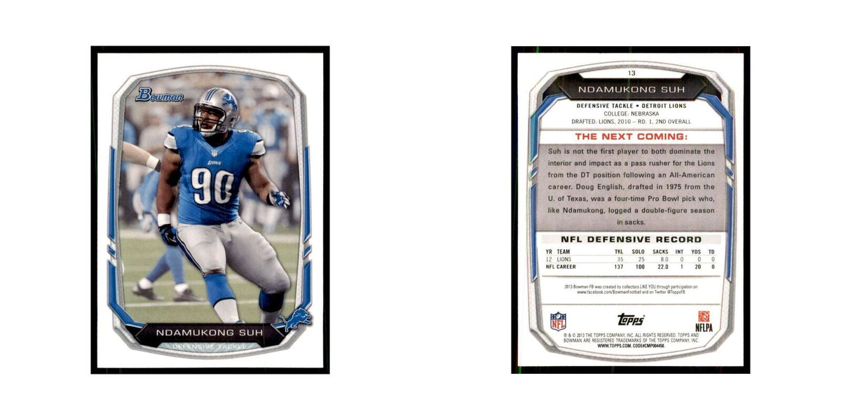 2013 Bowman Ndamukong Suh Football Cards #13