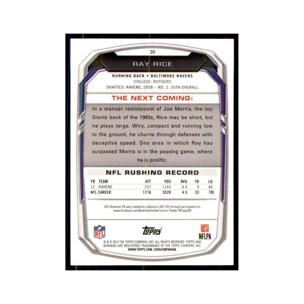 2013 Bowman Ray Rice Football Cards #30