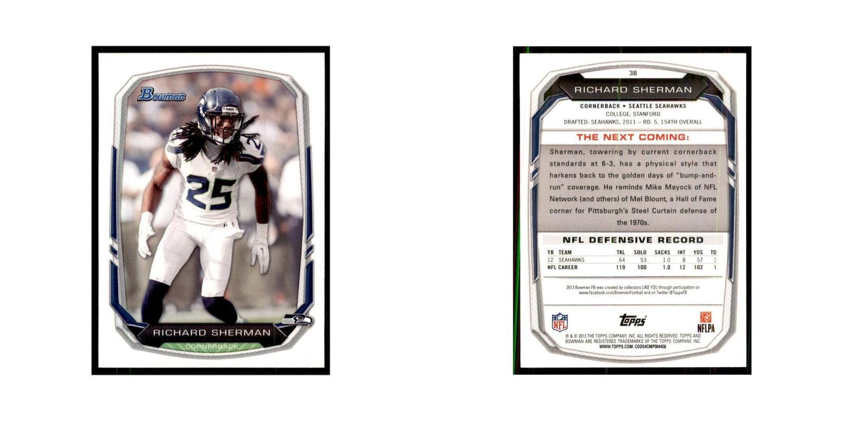 2013 Bowman Richard Sherman Football Cards #38