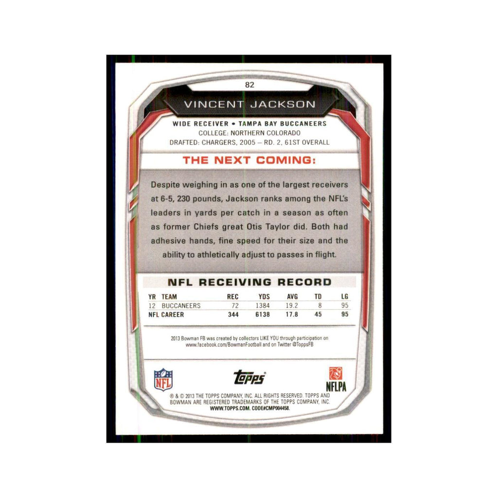 2013 Bowman Vincent Jackson Football Cards #82