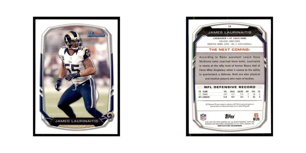 2013 Bowman James Laurinaitis Football Cards #24