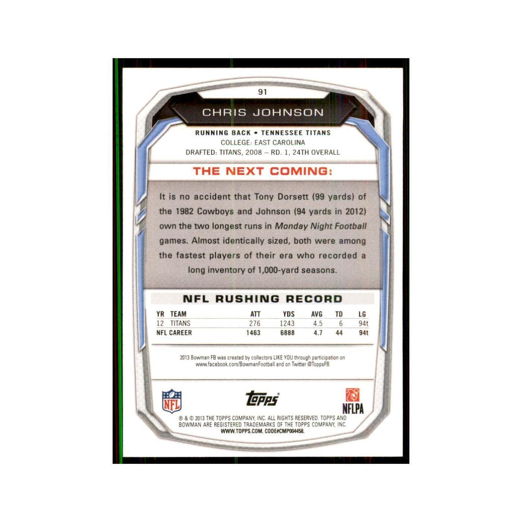 2013 Bowman Chris Johnson  #91
