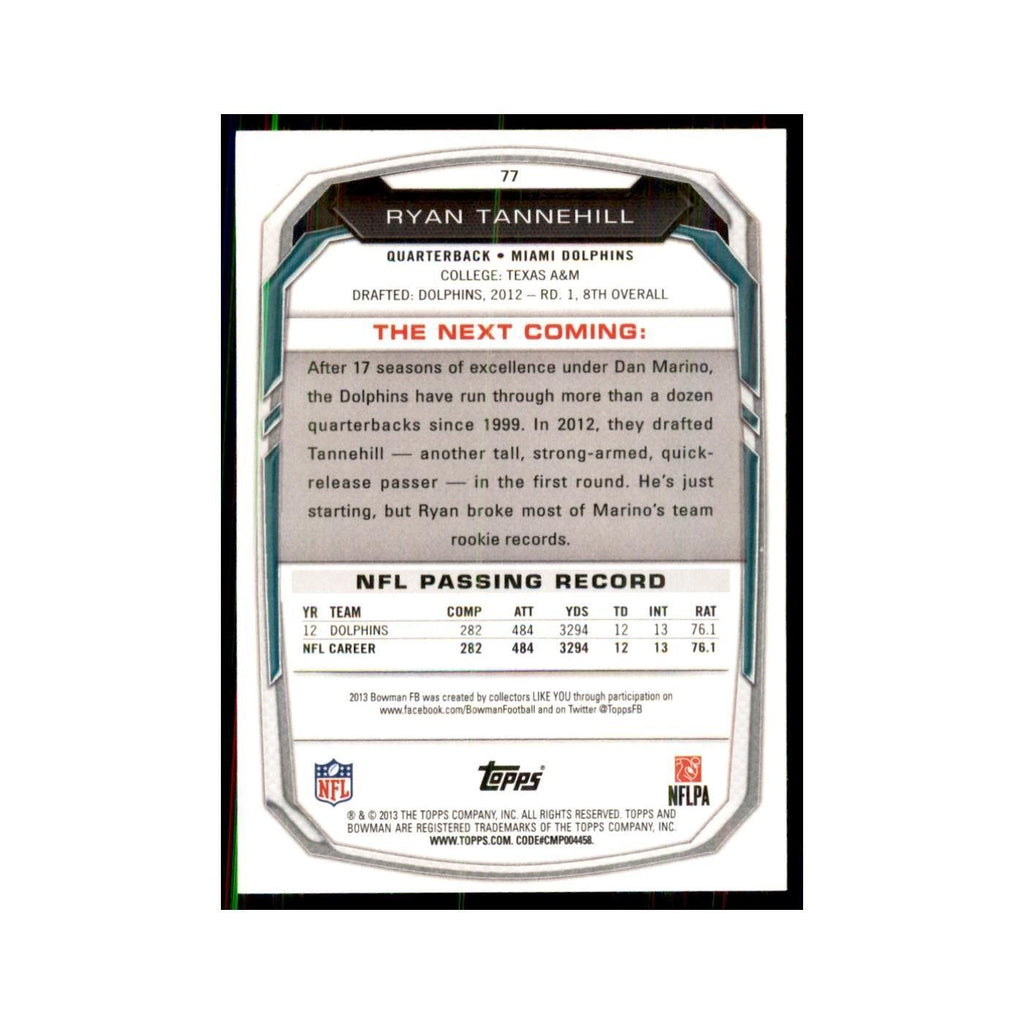 2013 Bowman Ryan Tannehill Football Cards #77