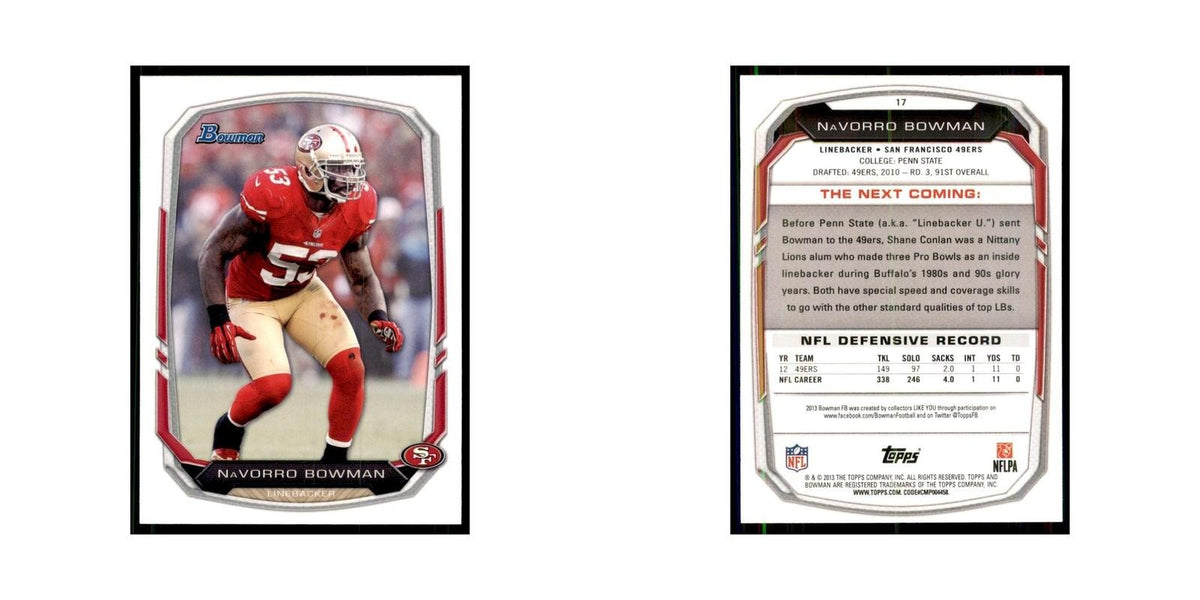2013 Bowman NaVorro Bowman Football Cards #17