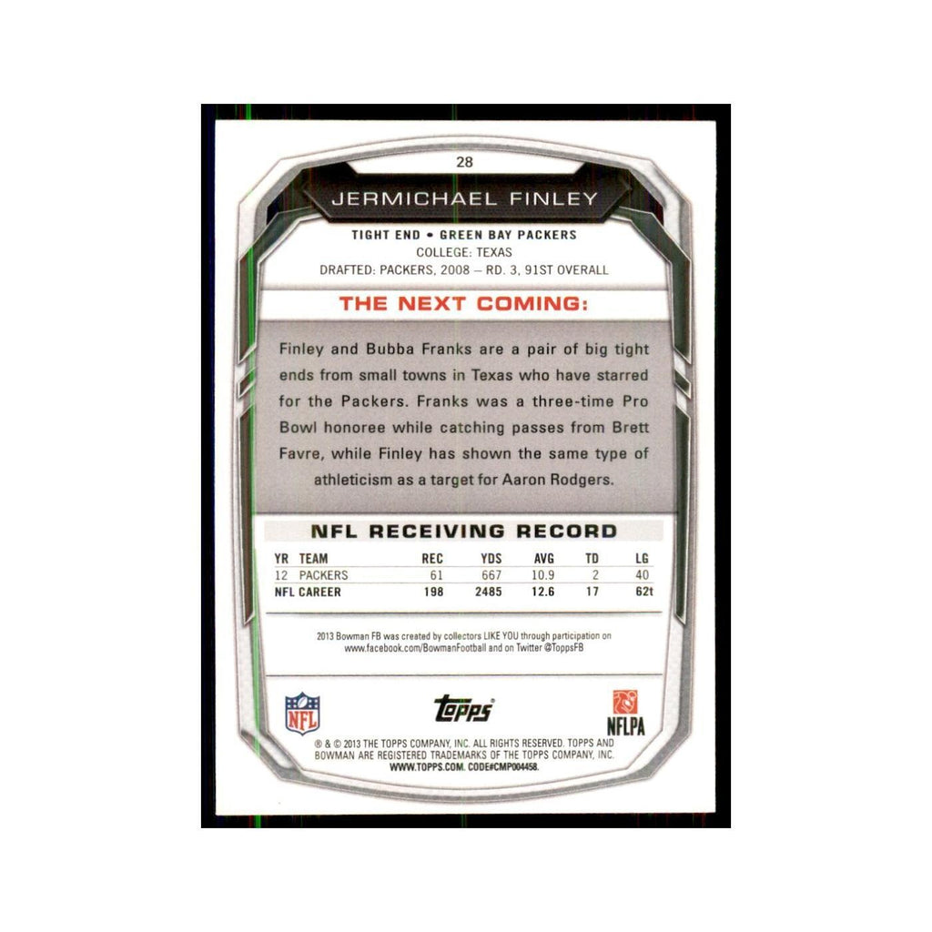 2013 Bowman Jermichael Finley Football Cards #28