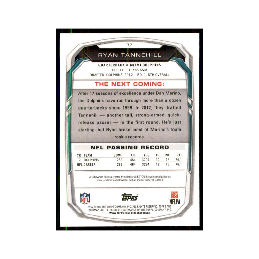 2013 Bowman Ryan Tannehill Football Cards #77