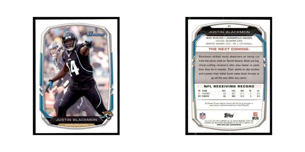 2013 Bowman Justin Blackmon #42