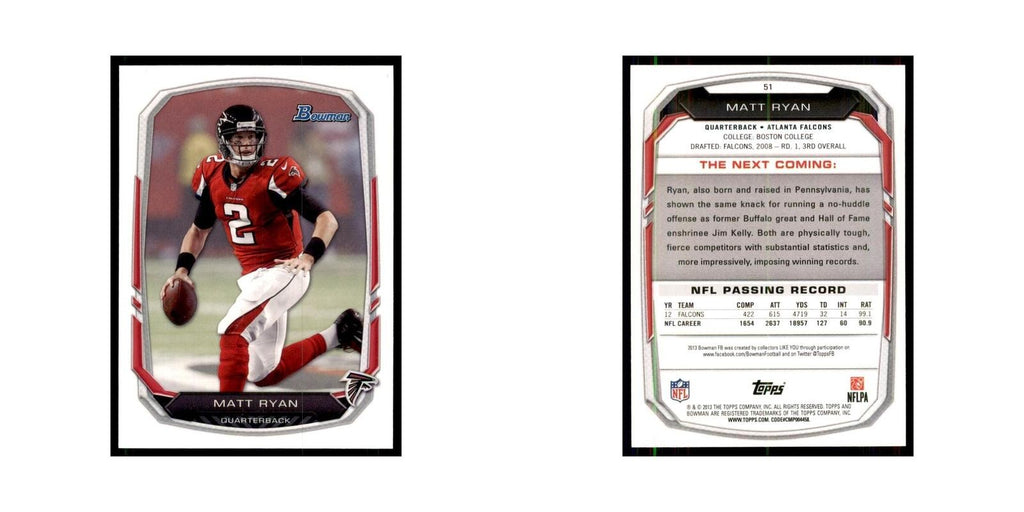 2013 Bowman Matt Ryan Football Cards #51